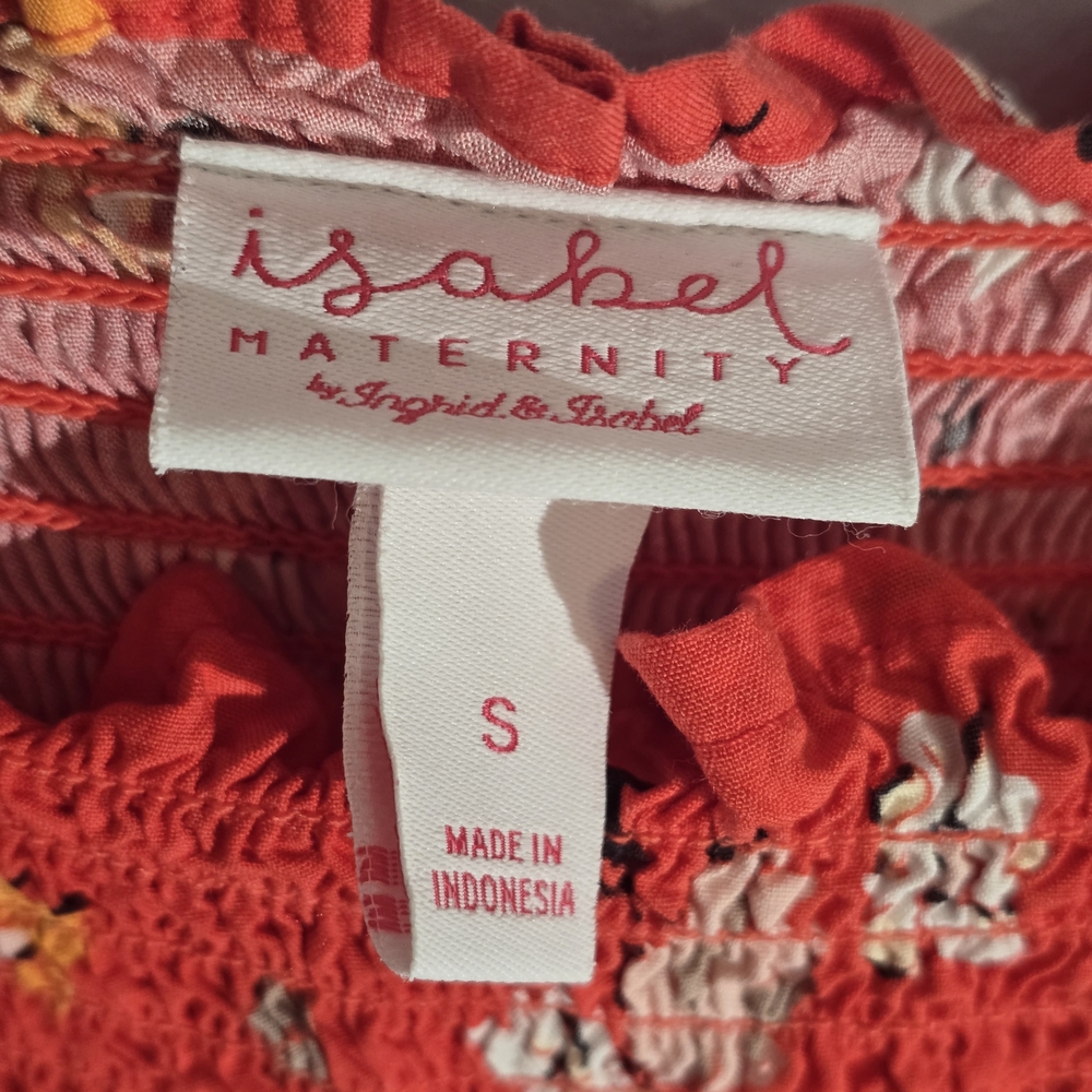 Isabel Maternity by Ingrid & Isabel Red Smocked Dress - Picture 2 of 6
